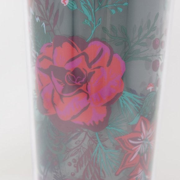 Starbucks Holiday 2022 Poinsettia Venti Tumbler Flower Straw Topper Rosette New - Picture 8 of 15
